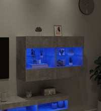 TV-Wandschrank mit LED-Leuchten Betongrau 98,5x30x60,5 cm