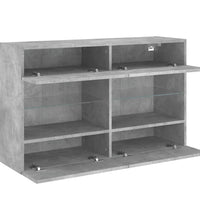 TV-Wandschrank mit LED-Leuchten Betongrau 98,5x30x60,5 cm