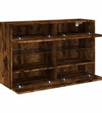 TV-Wandschrank mit LED-Leuchten Räuchereiche 98,5x30x60,5 cm