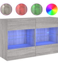 TV-Wandschrank mit LED-Leuchten Grau Sonoma 98,5x30x60,5 cm