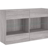 TV-Wandschrank mit LED-Leuchten Grau Sonoma 98,5x30x60,5 cm