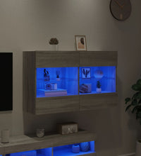TV-Wandschrank mit LED-Leuchten Grau Sonoma 98,5x30x60,5 cm