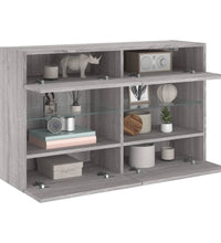 TV-Wandschrank mit LED-Leuchten Grau Sonoma 98,5x30x60,5 cm