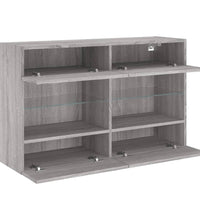 TV-Wandschrank mit LED-Leuchten Grau Sonoma 98,5x30x60,5 cm