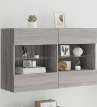 TV-Wandschrank mit LED-Leuchten Grau Sonoma 98,5x30x60,5 cm