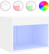 Wand-Nachttisch mit LED-Leuchten Weiß