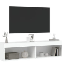 TV-Schränke mit LED-Leuchten 2 Stk. Weiß 60x30x30 cm