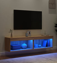 TV-Schränke mit LED-Leuchten 2 Stk. Sonoma-Eiche 60x30x30 cm