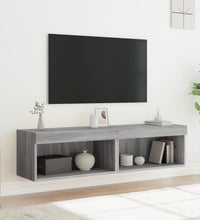 TV-Schränke mit LED-Leuchten 2 Stk. Grau Sonoma 60x30x30 cm