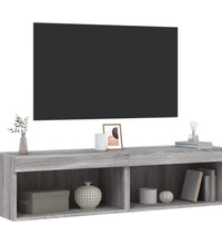 TV-Schränke mit LED-Leuchten 2 Stk. Grau Sonoma 60x30x30 cm