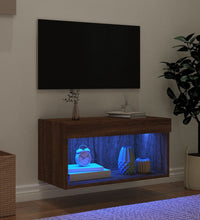 TV-Schrank mit LED-Leuchten Braun Eichen-Optik 60x30x30 cm
