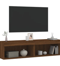 TV-Schränke mit LED-Leuchten 2Stk. Braun Eiche-Optik 60x30x30cm