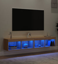 TV-Schränke mit LED-Leuchten 2 Stk. Sonoma-Eiche 80x30x30 cm