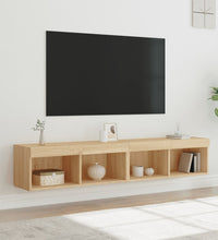TV-Schränke mit LED-Leuchten 2 Stk. Sonoma-Eiche 80x30x30 cm