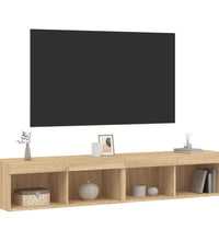 TV-Schränke mit LED-Leuchten 2 Stk. Sonoma-Eiche 80x30x30 cm