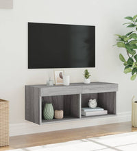 TV-Schrank mit LED-Leuchten Grau Sonoma 80x30x30 cm