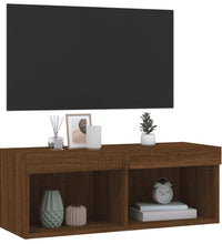 TV-Schrank mit LED-Leuchten Braun Eichen-Optik 80x30x30 cm