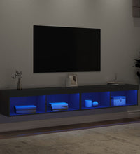 TV-Schränke mit LED-Leuchten 2 Stk. Schwarz 100x30x30 cm
