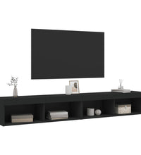 TV-Schränke mit LED-Leuchten 2 Stk. Schwarz 100x30x30 cm