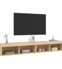 TV-Schränke mit LED-Leuchten 2 Stk. Sonoma-Eiche 100x30x30 cm