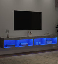 TV-Schränke mit LED-Leuchten 2 Stk. Betongrau 100x30x30 cm