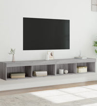 TV-Schränke mit LED-Leuchten 2 Stk. Grau Sonoma 100x30x30 cm