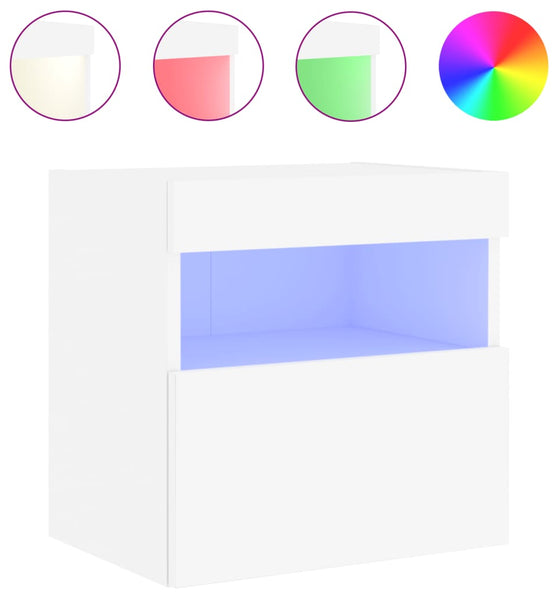 TV-Wandschrank mit LED-Leuchten Weiß 40x30x40 cm