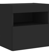 TV-Wandschrank mit LED-Leuchten Schwarz 40x30x40 cm