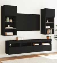 TV-Wandschrank mit LED-Leuchten Schwarz 40x30x40 cm