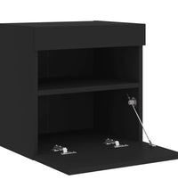 TV-Wandschrank mit LED-Leuchten Schwarz 40x30x40 cm