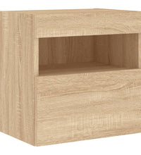 TV-Wandschrank mit LED-Leuchten Sonoma-Eiche 40x30x40 cm