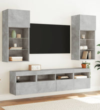 TV-Wandschrank mit LED-Leuchten Betongrau 40x30x40 cm