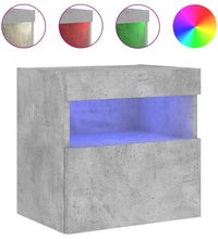 TV-Wandschränke mit LED-Leuchten 2 Stk. Betongrau 40x30x40 cm