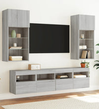 TV-Wandschrank mit LED-Leuchten Grau Sonoma 40x30x40 cm