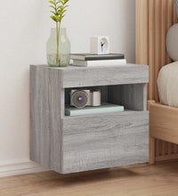 TV-Wandschrank mit LED-Leuchten Grau Sonoma 40x30x40 cm