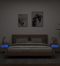 TV-Wandschränke mit LED-Leuchten 2 Stk. Grau Sonoma 40x30x40 cm