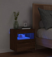 TV-Wandschrank mit LED-Leuchten Braun Eichen-Optik 40x30x40 cm