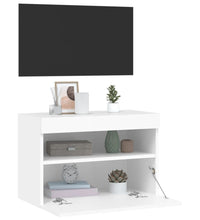 TV-Wandschrank mit LED-Leuchten Weiß 60x30x40 cm