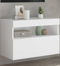 TV-Wandschrank mit LED-Leuchten Weiß 60x30x40 cm