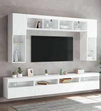 TV-Wandschränke mit LED-Leuchten 2 Stk. Weiß 60x30x40 cm