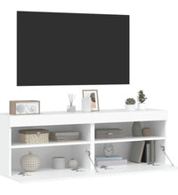 TV-Wandschränke mit LED-Leuchten 2 Stk. Weiß 60x30x40 cm