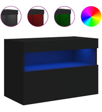 TV-Wandschrank mit LED-Leuchten Schwarz 60x30x40 cm