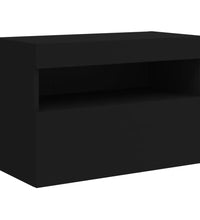 TV-Wandschrank mit LED-Leuchten Schwarz 60x30x40 cm