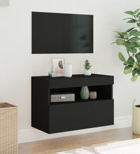 TV-Wandschrank mit LED-Leuchten Schwarz 60x30x40 cm