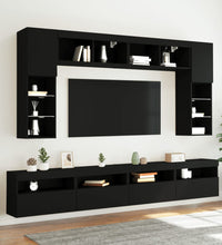 TV-Wandschrank mit LED-Leuchten Schwarz 60x30x40 cm