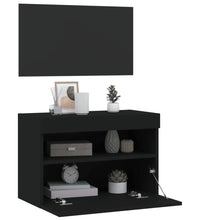 TV-Wandschrank mit LED-Leuchten Schwarz 60x30x40 cm