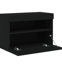 TV-Wandschrank mit LED-Leuchten Schwarz 60x30x40 cm