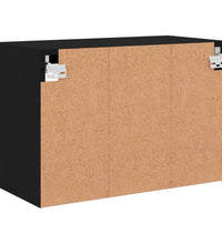 TV-Wandschrank mit LED-Leuchten Schwarz 60x30x40 cm