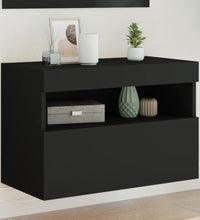 TV-Wandschrank mit LED-Leuchten Schwarz 60x30x40 cm