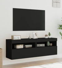 TV-Wandschränke mit LED-Leuchten 2 Stk. Schwarz 60x30x40 cm